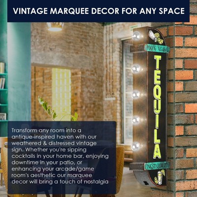 Rustic Metal LED Agave Tequila Marquee Sign