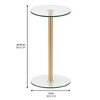 iDesign Round Pedestal Drink Table for Small Spaces - Clear/Soft Brass - 3 of 4