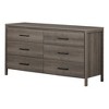 South Shore Tassio 5 Drawer Chest Weathered Oak: Modern Country Style, Metal Slides, 25 lb Capacity per Drawer - 2 of 4