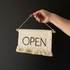 Tasseled Open or Closed Sign White Cotton & Wood by Foreside Home & Garden - 3 of 4