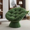 FONTOI Oversized Swivel Accent Chair, Swivel Barrel Chair, Upholstered Wingback Chair for Bedroom Living Room, Dark Green, 33"*31.5"*37" - 4 of 4