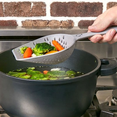 Set of 2 Black and Gray Polypropylene Scoop Colanders