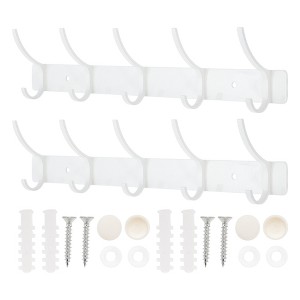 Unique Bargains Wall Mount Coat Rack with Hooks Used for Hanging Hat Towel Bathrooms - 1 of 4