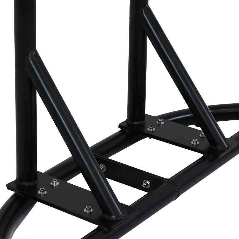 Sunnydaze Indoor/Outdoor Deluxe Powder-Coated Steel U-Shaped Hanging Egg Chair Loveseat Stand - 76" - Black, 5 of 8
