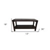 HomeRoots Rectangular Teak Shower Outdoor Bench With Shelf In Brown Finish - 2 of 4