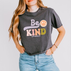 Simply Sage Market S.W.Smiley Be Kind Smiley Face Boxy Crop Top - 1 of 4