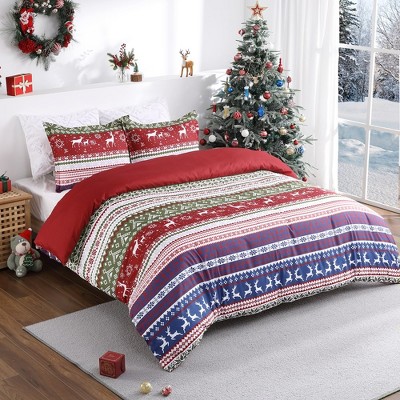 3 Piece Christmas Bedding Duvet Cover Set