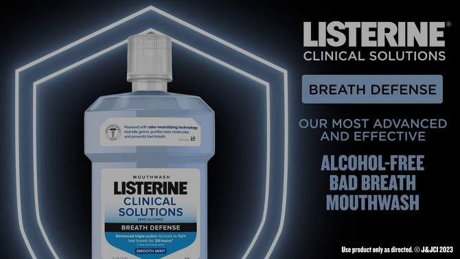 Listerine Clinical Solutions Breath Defense Mouthwash Smooth Mint -1L, 2 of 9, play video