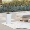 LuxenHome Square Tapered 24.2" Tall Planter White - 3 of 4