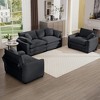 3-Piece Corduroy Upholstered Sofa Set with 2-Seater Sofa and 2 Single Sofa, Flexible Combination and Easy to Assemble - 3 of 4