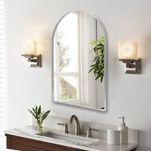 Arched Wall Mirror with Aluminum Frame for Bathroom, Bedroom, Living Room, Entryway - 1 of 4