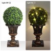2 Pack Artificial Boxwood Topiary Balls, Faux Plant Balls with Pot for Outdoor Indoor Garden Wedding Decor, Green - 2 of 4