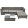 vidaXL Garden Furniture Set Gray PE Rattan Medium Modular - 4 of 4