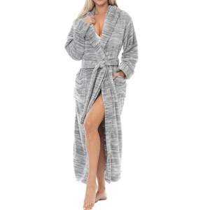 ADR Plush Fleece Robe for Women, Long Hooded Bathrobe with Hood, Plus Size - 1 of 3