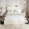 Coucheta Queen Upholstered Storage Bed Frame - Bookcase Headboard with 2 Drawers, Boucle Fabric Platform, No Box Spring, Beige - 3 of 4