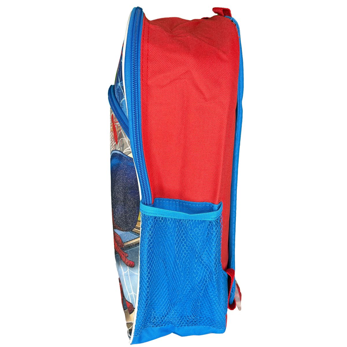 Marvel Spiderman 16" Blue and Red School Backpack with Front and Side Pockets - thumbnail 5