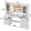 PAKASEPT 8 Drawers Vanity Desk, 55'' W Makeup Vanity with Power Outlet, Vanity Table with Mirror and Lights, 3 Lighting Modes, for Bedroom, White - 2 of 4
