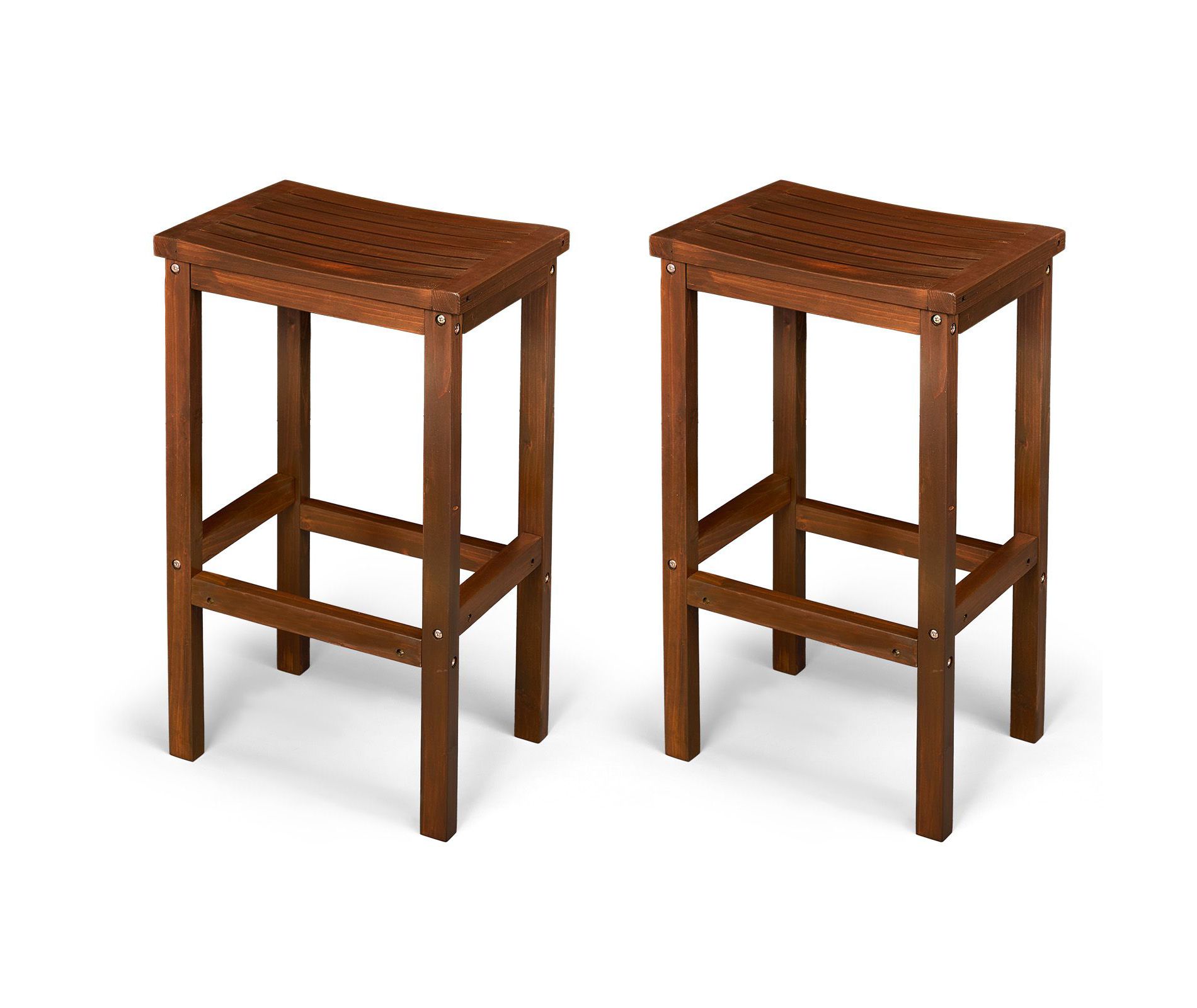 Karl Home | 28.5-Inch Solid Wood Outdoor Bar Stools Set of 2