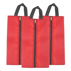 Unique Bargains Waterproof Outdoor Travel Portable Shoes Bags with Zippers 3 Pcs - 1 of 4
