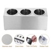 Unique Bargains Stainless Steel Cylinder Commercial Utensil Holder 3 Holes - 2 of 4