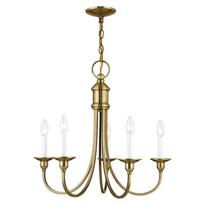 Livex Lighting Cranford 5 - Light Chandelier in  Antique Brass