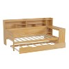 Kumasinova Versatile Twin/Full Size Daybed with Twin Size Trundle,Storage Shelves & Study Desk,Wooden Slatted Platform Bed Frame with 550lbs Max - 4 of 4