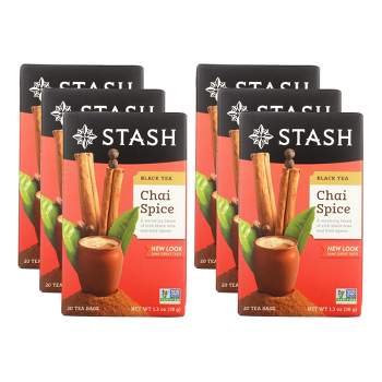 Stash Tea Chai Black Double Spice Tea - Case of 6/20 Bags