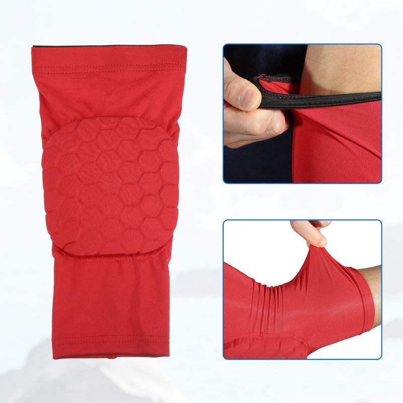 Unique Bargains 2pcs Elbow Brace Support Sleeve Elbow Pad Sleeve for Women Men Red XL Size, 3 of 4