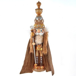 Kurt Adler 17.5-Inch Hollywood Gold with Fuzzy Cape King Nutcracker - 1 of 4