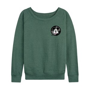 Women's - Disney - Mickey & Friends Lightweight French Terry Wide Neck Long Sleeve Shirt - 1 of 4