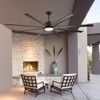 VEVOR 84 Inch Ceiling Fan with Light, 6-Speed Remote Control, Dimmable 3-Color Temperature, Reversible DC Motor, Low Profile Flush Mount Fan,black - 2 of 4