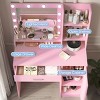 Vanity Desk Modern with LED Mirror and Storage Cabinet for Bedroom Makeup 35.4in -3irtyhousy - 2 of 4