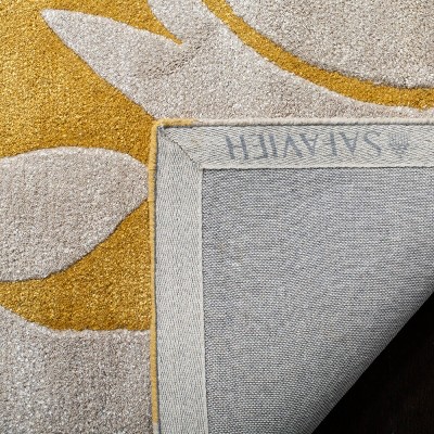 Ivory and Gold Hand-Tufted Wool and Viscose Area Rug