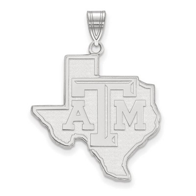 Black Bow Jewelry 10k White Gold Texas A&M Aggies NCAA Extra Large Pendant