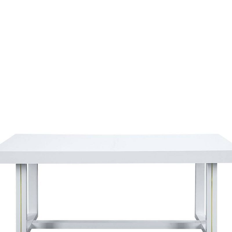 76&#34; Paxley Dining Table White High Gloss Finish - Acme Furniture, 6 of 11