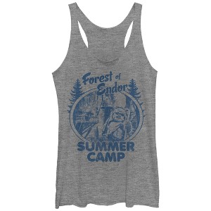 Women's Star Wars Forest of Endor Summer Camp Racerback Tank Top - 1 of 3