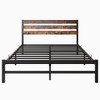 KIGFTSOD Platform Bed Frame with Rustic Vintage Wood Headboard - 4 of 4