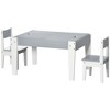 Qaba Large Kids Table and Chairs Set with Storage, Toddler Activity Table, Gray - image 4 of 4