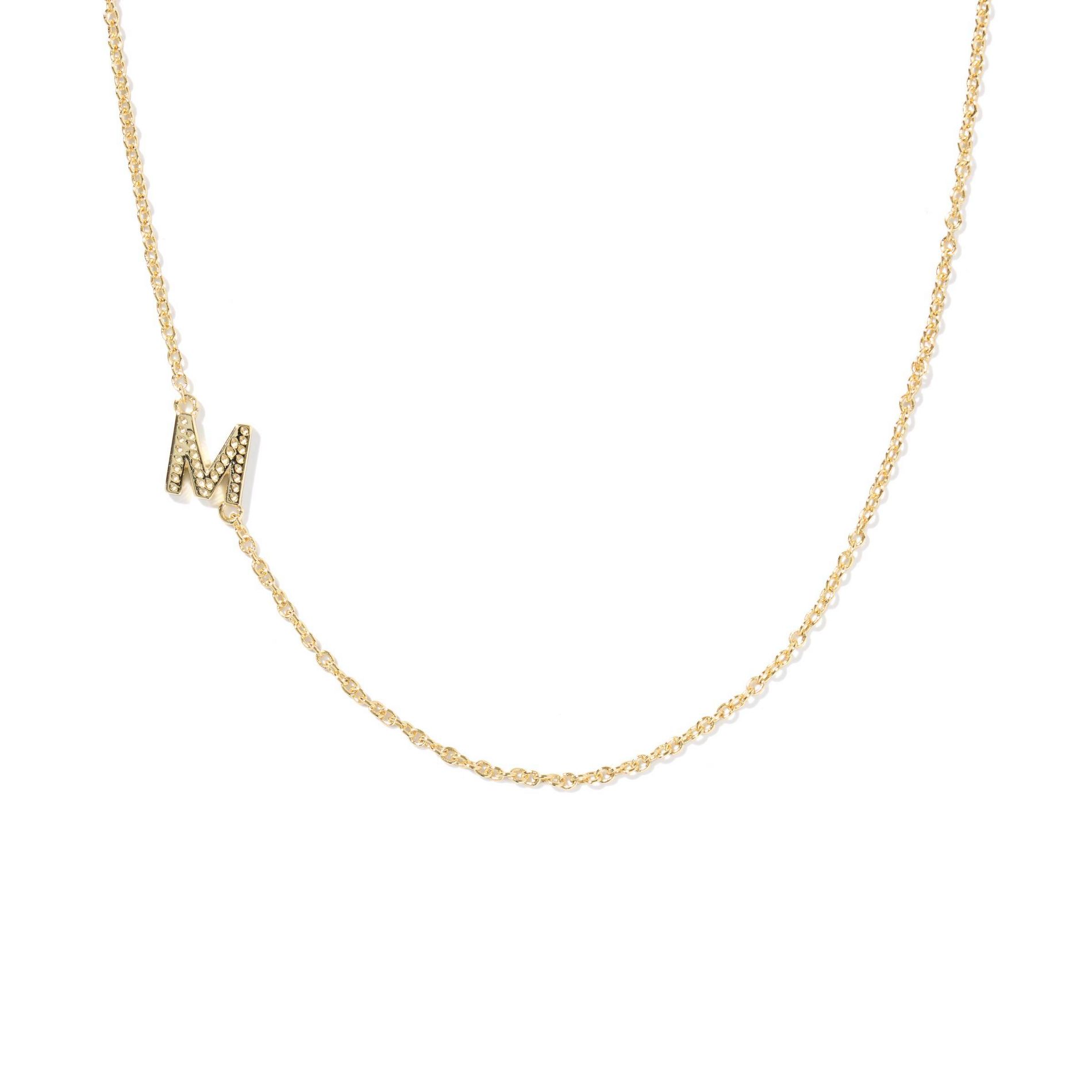 Kendra Scott 14K Gold Over Brass Mini "M" Initial Pendant Necklace - Gold