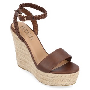 Journee Collection Womens Andiah Buckle Espadrille Wedge Sandals - 1 of 4