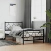 vidaXL Metal Bed Frame with Headboard and Footboard Black 39.4 in.x78.7 in. - 3 of 4