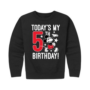 Girls' - Disney - Today's My 5th Birthday Graphic Long Sleeve Fleece Sweatshirt - 1 of 4