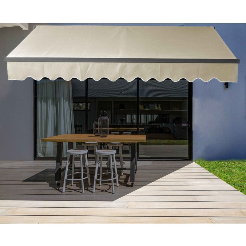 ALEKO 13 x 10 feet Retractable Black Frame Home Patio Canopy Awning 13'x10', 1 of 10
