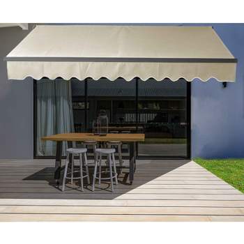 ALEKO 10 x 8 feet Retractable Black Frame Home Patio Canopy Awning 10'x8'