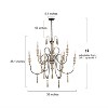LNC Andromeda 9-Light 39" French Country/Cottage Candle Tiered Oversized Chandelier,Distressed White Wood and Rustic Bronze - 3 of 4