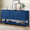 Console Table With Open Bottom Shelf, Sofa Table With Four-Door And Adjustable Three-Level Shelves, Console Table Contemporary-Cuddlewood - 2 of 4
