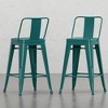 PAGED Bar Stools Set of 2, Modern Metal Counter Height Bar Chair with Curved Back and Footrest for Bar, Kitchen, Dining Room - 2 of 4