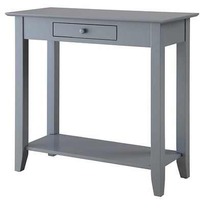 American Heritage Hall Table with Drawer/Shelf Gray - Breighton Home