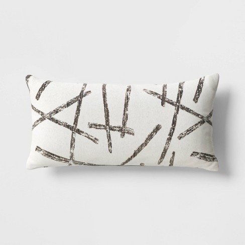 White pillow discount with black lines