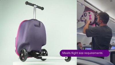 Unicorn Hardshell Kids' Carry-On Scooter Luggage with LED Wheels